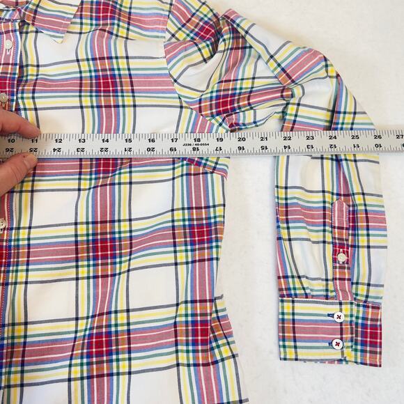 Talbots Button Shirt Woman's Small Long Sleeve Multi Color Plaid All Cotton - Picture 8 of 11